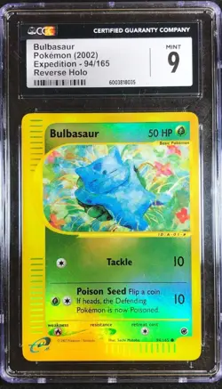 CGC 9 Mint Bulbasaur 94/165 Reverse Holo 2002 Pokemon Expedition - Image 1
