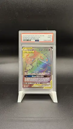 Pokemon TCG Gengar & Mimikyu GX Secret Rare Rainbow PSA Mint 9 - Image 2
