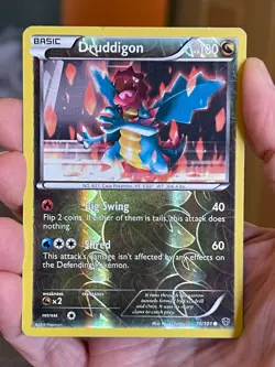 POKEMON DRUDDIGON 70/101 COMMON REVERSE HOLOFOIL PLASMA BLAST HP CARD - Image 1