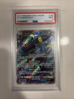 Umbreon GX (Full Art) 142/149 SM Base Set Holo PSA 9 Pokemon - Image 1