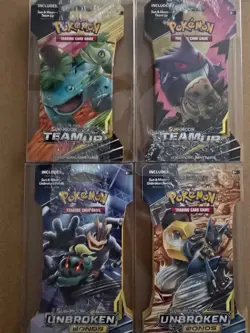 pokemon team up/unbroken bonds sleeved booster pack art sets - Image 1
