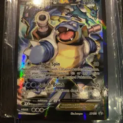 Pokemon, Blastoise EX XY122, Red & Blue, Holo Promo, Damaged, Read Description! - Image 3