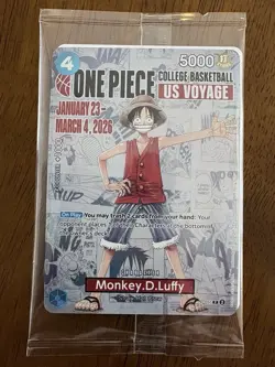 Monkey.D.Luffy (055) (College Basketball US Voyage) P-055 One Piece Promotion - Image 1
