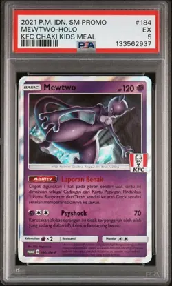 Pokemon Mewtwo 184/SM-P KFC Kentucky Fried Chicken Promo Card PSA 5 - Image 1
