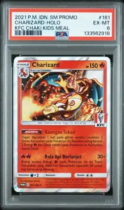 Pokemon Charizard 181/SM-P KFC Kentucky Fried Chicken Promo Card PSA 6 - Image 1