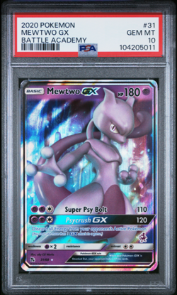 PSA 10 Pokemon Mewtwo GX Battle Academy Stamp #31 Card GEM MINT Full Art Foil - Image 1