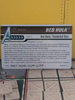 NFID-013 RED HULK ID CARD Nick Fury Agent of S.H.I.E.L.D Heroclix Rare - Image 2