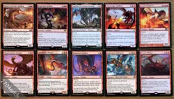 Set of 10 Rare Red Dragons *NM* Magic Commander Deck Building EDH MTG Group - Image 1