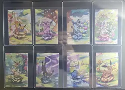 Pokemon Prismatic Evolution Eevee Mini Tin Art Cards 8/8 Complete Bundle - Image 1
