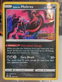 Galarian Moltres SWSH125 Prerelease Holo Promo Pokemon Card Evolving Skies - NM - Image 1