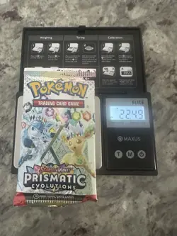 22.49g !!!VERY HEAVY!!! -Pokemon Prismatic Evolution Booster Pack -Possible GODU - Image 1