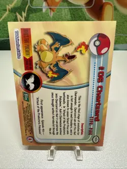 1999 Topps Pokemon TV Animation Edition Charizard Non-Holo #06 Blue Logo LP - Image 2