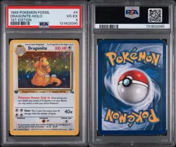 1999 Dragonite 4/62 Fossil 1st Edition Holo Rare #4 PSA 4 Pokemon WOTC - Image 3