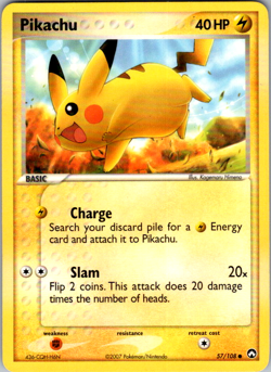 Pikachu 57/108 Non Holo Pokemon Ex Power Keepers - Image 1