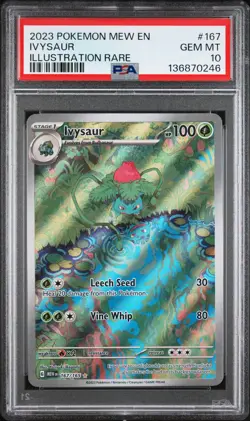 2023 POKEMON MEW EN-151 ILLUSTRATION RARE #167 IVYSAUR PSA 10 - Image 1