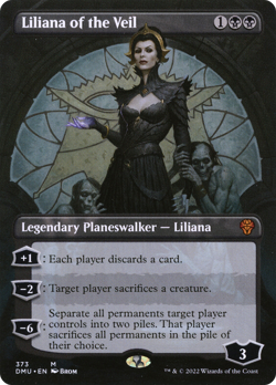 x1 Liliana of the Veil DMU MTG 373 BORDERLESS MYTHIC M/NM 1x - Image 1