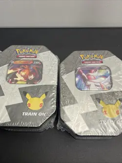 Pokemon Lance's 2x Charizard and Dark Sylveon V Tins Unopened Celebrations 2021 - Image 3