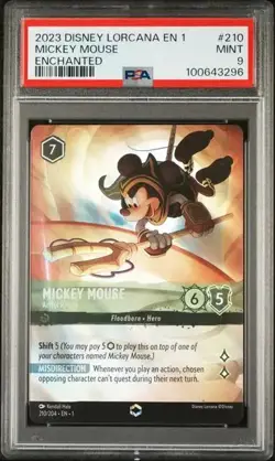 2023 DISNEY LORCANA EN 1-THE FIRST CHAPTER 210 MICKEY MOUSE - ARTFUL ROGUE ENCHA - Image 1