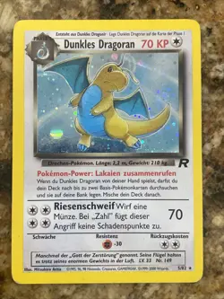 Pokemon Karte/card - Dunkles Dragoran 5/82 - Rocket Set Holo Swirl MP - Image 1