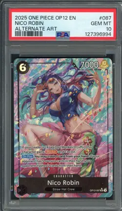 PSA 10 Nico Robin (Alt Art) Legacy of the Master EN OP12-087 One Piece TCG B20 - Image 1