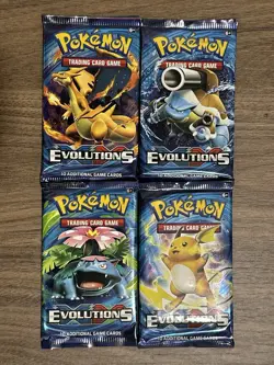 XY Evolutions Booster Pack Art Set (4 packs) - Pokemon TCG 2016 - Factory Sealed - Image 1