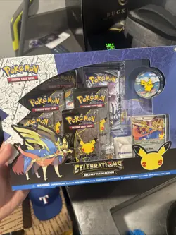 Pokemon TCG - Celebrations Zacian LV. X Deluxe Pin Collection Box Factory Sealed - Image 1