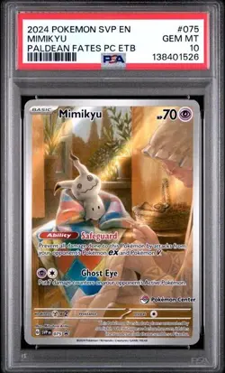 2024 POKEMON SVP EN-SV BLACK STAR PROMO POKEMON CENTER #075 MIMIKYU PSA 10 - Image 1