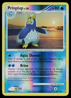 Pokemon Card - Prinplup Diamond and Pearl 58/130 Uncommon Reverse Holo - Image 1