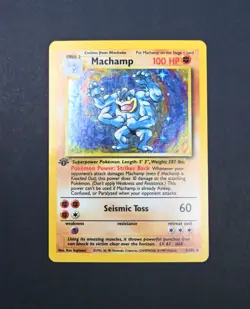 1st Edition MP+ Machamp Holo Rare 8/102 Base Set (BS) Unlimited Pokemon Card - Image 1