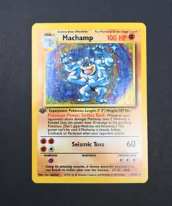 1st Edition MP+ Machamp Holo Rare 8/102 Base Set (BS) Unlimited Pokemon Card - Image 3