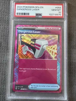 2024 Pokemon SFA Dangerous Laser 058/064 Shrouded Fable Holo Rare Card PSA 10! - Image 1