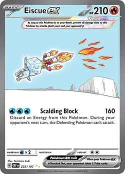 Eiscue ex - 222/197 - Pokemon Obsidian Flames Special Illustration Rare Card LP - Image 1