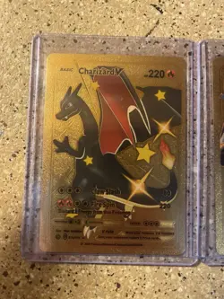 Pokemon TCG Textured Gold Foil Fan Art Charizard Blastoise (lot Of 3 Cards)￼ - Image 2