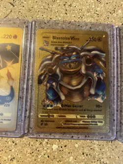 Pokemon TCG Textured Gold Foil Fan Art Charizard Blastoise (lot Of 3 Cards)￼ - Image 3