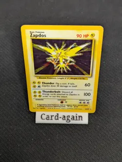 Pokemon TCG Zapdos Base Set Holo Rare Card 16/102 - MP - Image 1