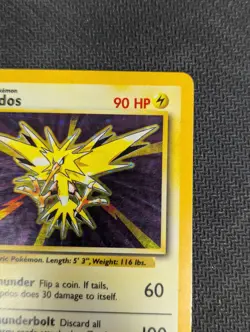 Pokemon TCG Zapdos Base Set Holo Rare Card 16/102 - MP - Image 5