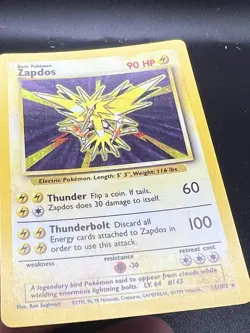 Zapdos 16/102 Base Set Unlimited Holo Rare - LP/MP Pokemon BE3 - Image 3