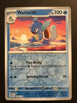 Pokemon TCG Wartortle TCG Scarlet & Violet Reverse Holo Card 151 008/165 NM - Image 1
