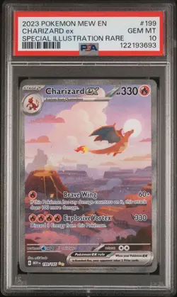2023 POKEMON MEW EN-151 SPECIAL ILLUSTRATION RARE #199 CHARIZARD EX PSA 10 - Image 1