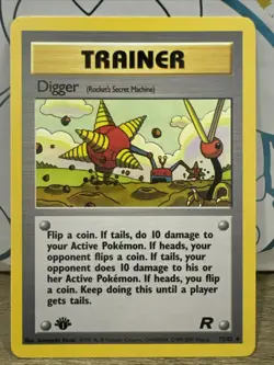 Pokemon Digger Team Rockets Secret Machine 75/82 Trainer WOTC Card NM - Image 1