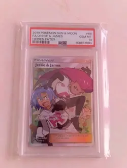 FA/JESSIE & JAMES HIDDEN FATES-POKEMON SUN&MOON 2019 #68 PSA 10 - Image 1
