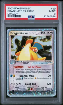 2003 POKEMON EX DRAGON #90 DRAGONITE EX-HOLO PSA 9 FRESH CERT - Image 1