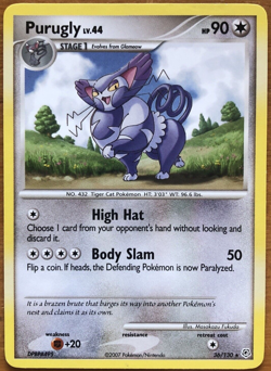 Purugly 36/130 Pokemon Card- Diamond And Pearl Rare Non-Holo - Image 2
