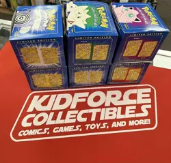 Pokemon 23k Gold Plated Card 1999 Burger King Complete Set BLUE With Bag - Image 2