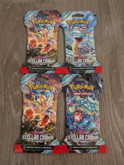 4x Pokemon Stellar Crown Sleeved Booster Packs (random art) - Image 1