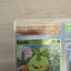 Pokemon TCG Misprint Error Miscut NFC Smoliv Reverse Holo NM Obsidian Flames - Image 2