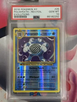 2016 Pokemon XY Evolutions Reverse Foil Poliwrath 25/108 PSA 10 GEM MT - Image 3