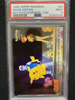 1999 Topps Pokemon Movie Edition The Battle of the Champions Foil #25 PSA 9 - Image 1