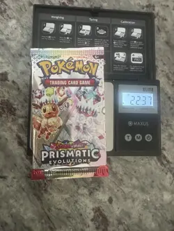 22.37g !!!VERY HEAVY!!! -Pokemon Prismatic Evolution Booster Pack -Possible GODU - Image 1