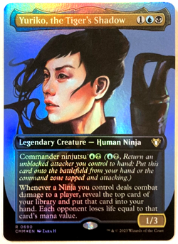 MTG Yuriko, the Tiger's Shadow BORDERLESS FOIL Commander Masters 0690 NM - Image 1